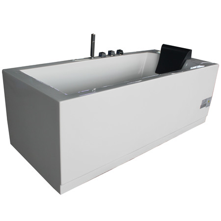 EAGO 6Ft Acrylic White Rectangular Whirlpool Bathtub w Fixtures AM154ETL-L6